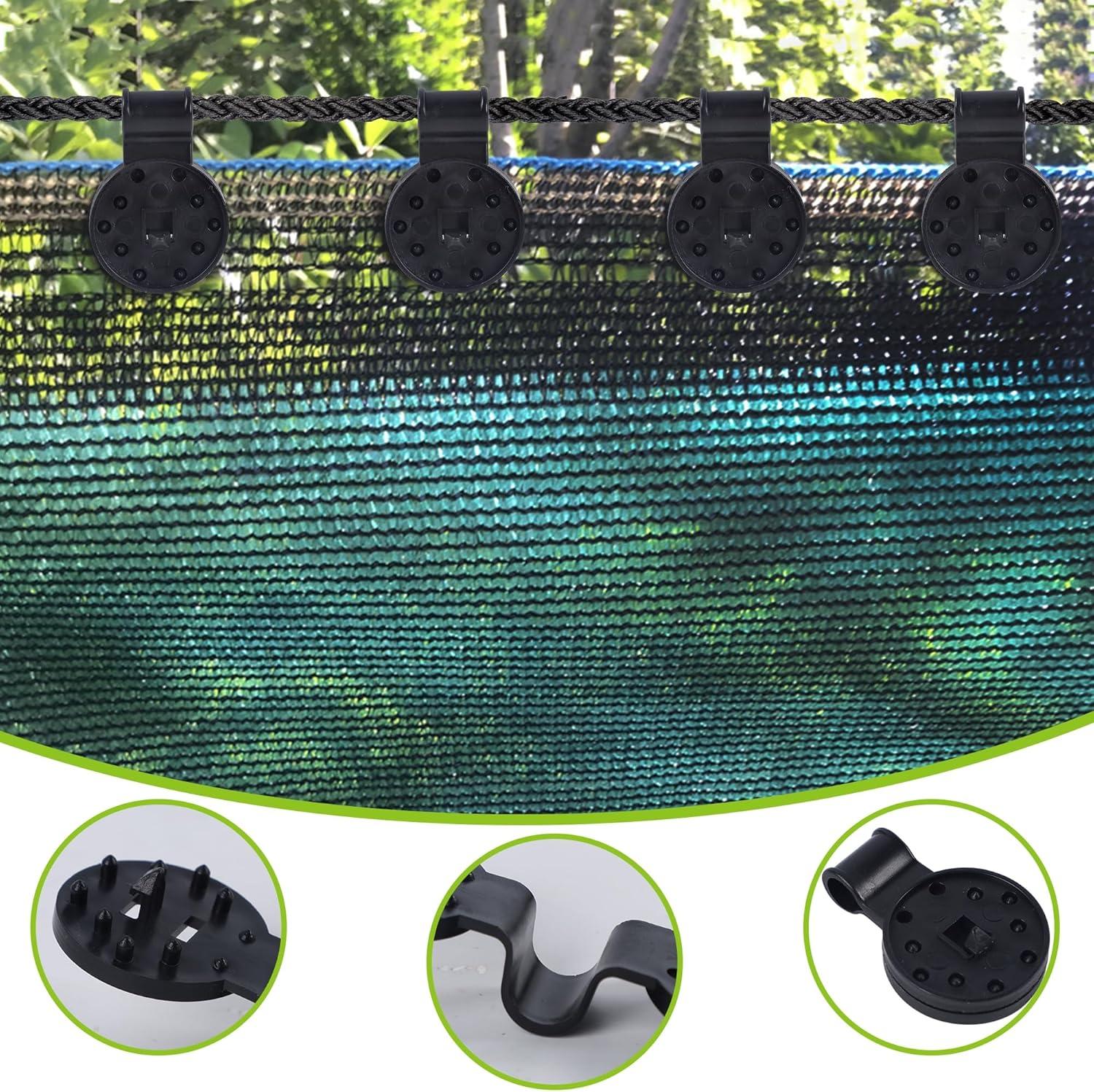 imageWinemana 50 Pcs Clips Round Plastic Black Accessories for Patio Mesh Garden Shade Cover Anti Bird Netting