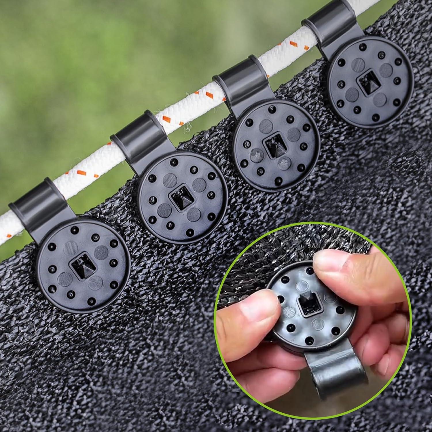 imageWinemana 50 Pcs Clips Round Plastic Black Accessories for Patio Mesh Garden Shade Cover Anti Bird Netting