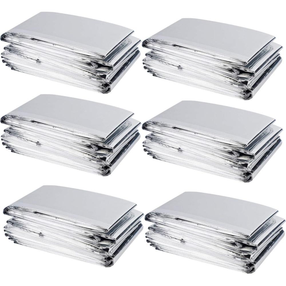imagewinemana 6 Pack Large High Silver Reflective Mylar Film 83x 63 in High Reflectivity Keep Warm 100 Environmentally Safe Perfect for Plant Growth First Aid Marathon Camping Outdoor Survival