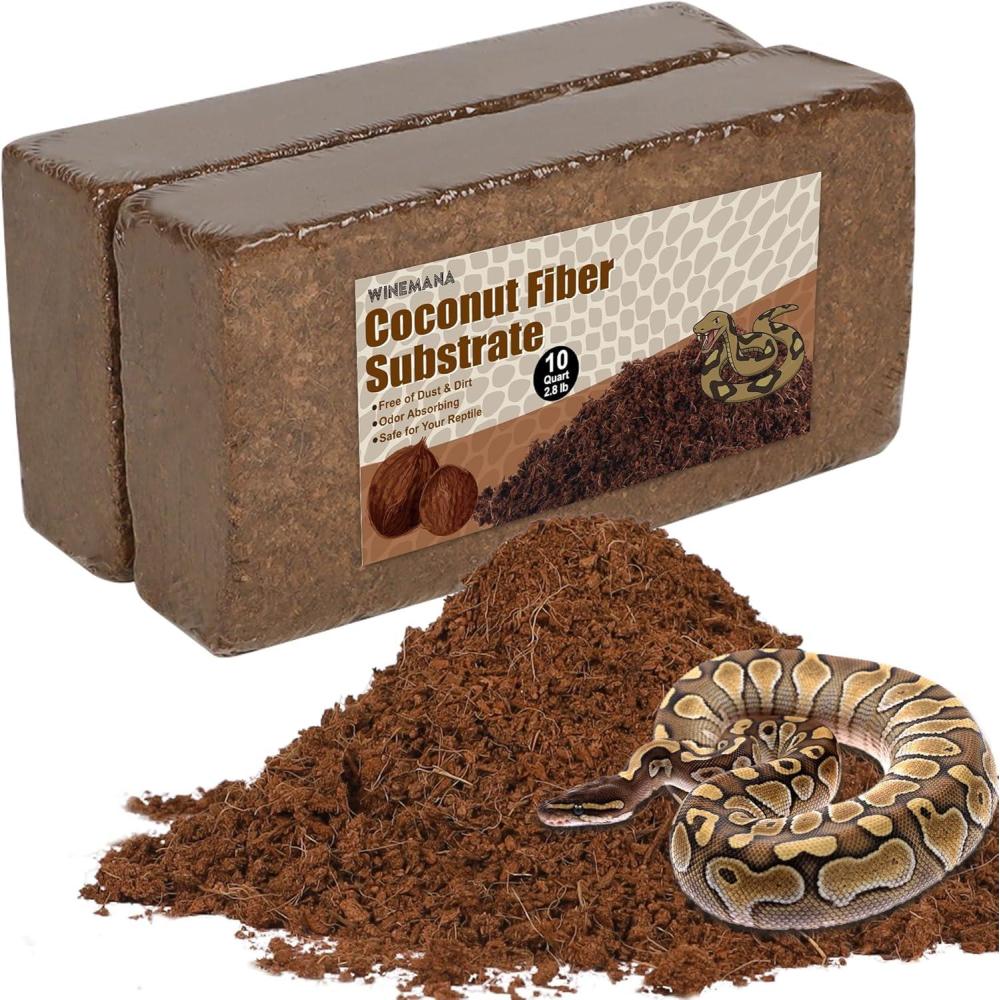 imagewinemana Coconut Fiber Substrate for Reptiles 10 Quart Coconut Bedding for Reptile Terrarium Tanks Tarantula Tortoises Lizards