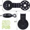 Winemana 50 Pcs Clips, Round Plastic Black Accessories for Patio Mesh, Garden Shade Cover, Anti Bird Netting