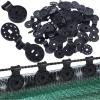 Winemana 50 Pcs Clips, Round Plastic Black Accessories for Patio Mesh, Garden Shade Cover, Anti Bird Netting