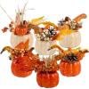 winemana 16 Pcs Golden and White Pumpkins Thanksgiving Pumpkin Decorations Assorted Sizes, Artificial Foam Harvest Autumn Decor, Fake Pumpkins Fall Decorations for Indoor Home Kitchen Table Mantle(Mixed-3)