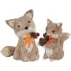 winemana 2 Pack Fall Decor Fox, Thanksgiving Decorations Indoor Sisal Foxes for Home Table Centerpiece Handmade Autumn Woodland Animal Friend Figurines with Pumpkin for Shelf Office Décor(style 1)