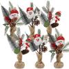 winemana Mini Christmas Tree Table Decorations Indoor, 3 Pcs Small Artificial Xmas Trees Decoration with Red Berries Pine Cone for Centerpiece Kitchen Office Tabletop Home Holiday Decor(style 5)