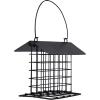winemana Suet Feeder for Outside Hanging, Metal Suet Cake Holder Squirrel Proof, Weatherproof Bird Feeders for Wild Birds Woodpecker, Single Suet Cage for Outdoor Garden(Original)