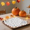 winemana 16 Pcs Golden and White Pumpkins Thanksgiving Pumpkin Decorations Assorted Sizes, Artificial Foam Harvest Autumn Decor, Fake Pumpkins Fall Decorations for Indoor Home Kitchen Table Mantle(White-2)