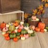 winemana 16 Pcs Golden and White Pumpkins Thanksgiving Pumpkin Decorations Assorted Sizes, Artificial Foam Harvest Autumn Decor, Fake Pumpkins Fall Decorations for Indoor Home Kitchen Table Mantle(Mixed-5)