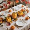 winemana 16 Pcs Golden and White Pumpkins Thanksgiving Pumpkin Decorations Assorted Sizes, Artificial Foam Harvest Autumn Decor, Fake Pumpkins Fall Decorations for Indoor Home Kitchen Table Mantle(Yellow)