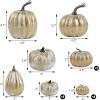 winemana 16 Pcs Golden and White Pumpkins Thanksgiving Pumpkin Decorations Assorted Sizes, Artificial Foam Harvest Autumn Decor, Fake Pumpkins Fall Decorations for Indoor Home Kitchen Table Mantle(Gold-4)