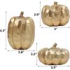 winemana 16 Pcs Golden and White Pumpkins Thanksgiving Pumpkin Decorations Assorted Sizes, Artificial Foam Harvest Autumn Decor, Fake Pumpkins Fall Decorations for Indoor Home Kitchen Table Mantle(Gold-2)