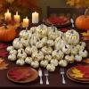 winemana 16 Pcs Golden and White Pumpkins Thanksgiving Pumpkin Decorations Assorted Sizes, Artificial Foam Harvest Autumn Decor, Fake Pumpkins Fall Decorations for Indoor Home Kitchen Table Mantle(Gold-5)