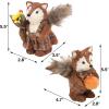 winemana 2 Pack Fall Decor Fox, Thanksgiving Decorations Indoor Sisal Foxes for Home Table Centerpiece Handmade Autumn Woodland Animal Friend Figurines with Pumpkin for Shelf Office Décor(style 2)
