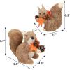 winemana 2 Pack Fall Decor Fox, Thanksgiving Decorations Indoor Sisal Foxes for Home Table Centerpiece Handmade Autumn Woodland Animal Friend Figurines with Pumpkin for Shelf Office Décor(style 3)