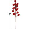 winemana 24 Pack 8 Inch Christmas Glitter Faux Winter Berry Sprigs, Artificial Sparking Red Berries Ornaments for Christmas Tree DIY Crafts Wreath Garland Decor (Red)(Red-1)