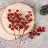 winemana 24 Pack 8 Inch Christmas Glitter Faux Winter Berry Sprigs, Artificial Sparking Red Berries Ornaments for Christmas Tree DIY Crafts Wreath Garland Decor (Red)(Red-2)