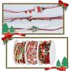 winemana 3 Pack 16.4 Ft Christmas Beads Ribbon, Christmas Tree Trim Rope with Santa Claus Snowman, Xmas Decorations for Garland, Wreath, Gift Wrapping, DIY Crafts Ornaments, Wedding Party Decor(Color 1)