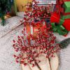 winemana 3 Pack 17 in Large Red Berry Picks, Artificial Christmas Berries Stems with Ice Snow Long Pomegranate Berry for Crafts Garland Home Party Christmas Decoration