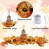 winemana 31.5in Outdoor Fall Decor for Mailbox, Lighted Fall Swag with 8 Modes & Timer, Autumn Scarecrow & Sunflower Thanksgiving Table Centerpiece Decorations