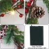 winemana 6 FT Pre-lit Artificial Christmas Garland with 20 LED Lights, Battery Powered with Pine Cones, Red Berries, Pine Needles, Lighted Christmas Garlands for Fireplace Mantle Holiday Decorations
