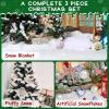 winemana Christmas Fake Snow 3-Piece Set Decorations, Snow Blanket Roll, Artificial Snowflakes, Fluffy Snow for Christmas Village Houses Display Winter White Wonderland Kitchen Table Top Decor