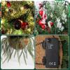 winemana Christmas Hanging Basket Decorations, Pre-Lit Hanging Baskets Artificial Plant with Lights Timer Norfolk Pine Cones Berry Clusters for Front Porch Outdoor Winter Christmas Xmas Decoration