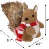 winemana Christmas Squirrel Table Decor, Set of 2 Squirrel Ornaments Woodland Animals Figurine with Scarf Christmas Winter Holiday Decorations for Indoor Home Mantle Office Xmas Gifts