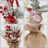 winemana Mini Christmas Tree Table Decorations Indoor, 3 Pcs Small Artificial Xmas Trees Decoration with Red Berries Pine Cone for Centerpiece Kitchen Office Tabletop Home Holiday Decor(style 2)