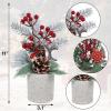 winemana Mini Christmas Tree Table Decorations Indoor, 3 Pcs Small Artificial Xmas Trees Decoration with Red Berries Pine Cone for Centerpiece Kitchen Office Tabletop Home Holiday Decor(style 7)