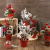 winemana Mini Christmas Tree Table Decorations Indoor, 3 Pcs Small Artificial Xmas Trees Decoration with Red Berries Pine Cone for Centerpiece Kitchen Office Tabletop Home Holiday Decor(style 3)