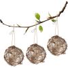 winemana Set of 3 Globe Hummingbird Nesters, Full of Bird Nesting Materials, Design for Bird Lovers, Idea Bird Gifts in Outdoor Indoor Patio Garden