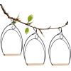 winemana Set of 3 Hummingbird Swings, Rust Resistant Metal Frame, Wooden Dowel, Attach to Bird Feeders, Perfect for Hanging Indoor Office Outdoor Trunk Lawn Patio Garden (7.4″ x 5.5″)