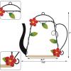 winemana Set of 3 Hummingbird Swings and Perches, Rust Resistant Metal Frame with Wooden Dowel, Bird Feeders Accessories for Hanging Indoor Office Outdoor Balcony Trunk Patio Garden (Kettle-Shaped)