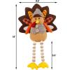 winemana Thanksgiving Decorations Set of 2 Turkeys with Dangling Legs, Mr and Mrs Turkey Couple Plush Tabletop Centerpieces for Fall Harvest Home Kitchen Shelf(Turkeys with Dangling Legs)