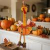 winemana Thanksgiving Decorations Set of 2 Turkeys with Dangling Legs, Mr and Mrs Turkey Couple Plush Tabletop Centerpieces for Fall Harvest Home Kitchen Shelf(Traditional)