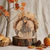 winemana Thanksgiving Turkey Decor – 7.9″ Tall Sisal Turkeys Table Centerpiece with Top Hat, Fall & Harvest Home Decor, Thanksgiving Decorations Indoor(style 1)