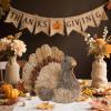 winemana Thanksgiving Turkey Decor – 7.9″ Tall Sisal Turkeys Table Centerpiece with Top Hat, Fall & Harvest Home Decor, Thanksgiving Decorations Indoor(style 1)