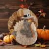 winemana Thanksgiving Turkey Decor – 7.9″ Tall Sisal Turkeys Table Centerpiece with Top Hat, Fall & Harvest Home Decor, Thanksgiving Decorations Indoor(style 2)