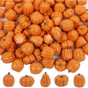 winemana 16 Pcs Golden and White Pumpkins Thanksgiving Pumpkin Decorations Assorted Sizes, Artificial Foam Harvest Autumn Decor, Fake Pumpkins Fall Decorations for Indoor Home Kitchen Table Mantle(Orange-2)