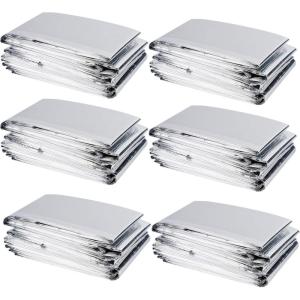 winemana 6 Pack Large High Silver Reflective Mylar Film, 83x 63 in, High Reflectivity, Keep Warm, 100% Environmentally Safe, Perfect for Plant Growth, First Aid, Marathon, Camping, Outdoor Survival