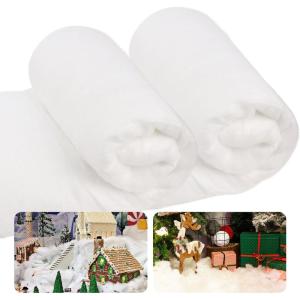 winemana Christmas Snow Decorations 8×2.7 FT Fake Snow Blanket Roll for Xmas Village Tree Houses Scene Display White Winter Decor Artificial Snow for Indoor Table Runner Party Wonderland Accessories(2)