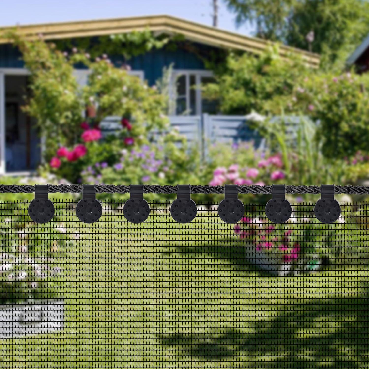 imagewinemana 140 Pcs Shade Cloth Clips Round Plastic Black Clips for Sun Shade Net Patio Mesh Tarp Garden Shade Cover Anti Bird Netting Shade Fabric Accessories