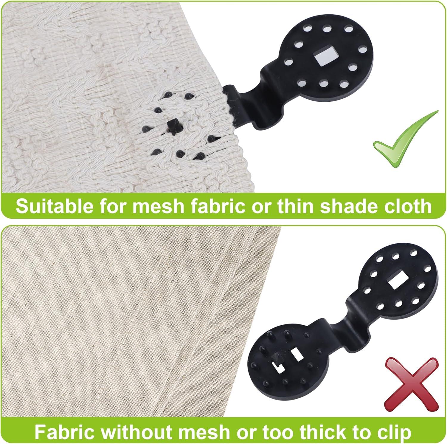 imagewinemana 140 Pcs Shade Cloth Clips Round Plastic Black Clips for Sun Shade Net Patio Mesh Tarp Garden Shade Cover Anti Bird Netting Shade Fabric Accessories