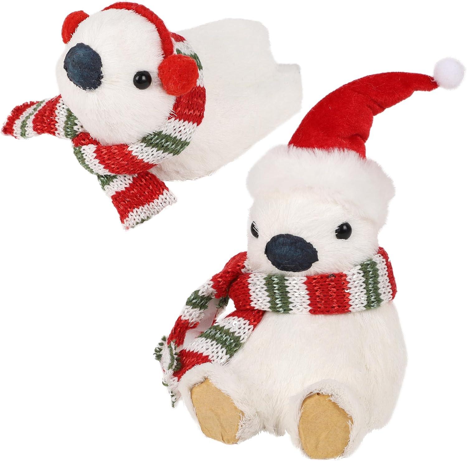 imagewinemana 2 Pack Christmas Decorations Indoor Penguins Tabletop Ornament with Hat Scarf for Xmas Home Decor Penguin Gifts Holiday Figurines for Mantel Office Desk Centerpiece