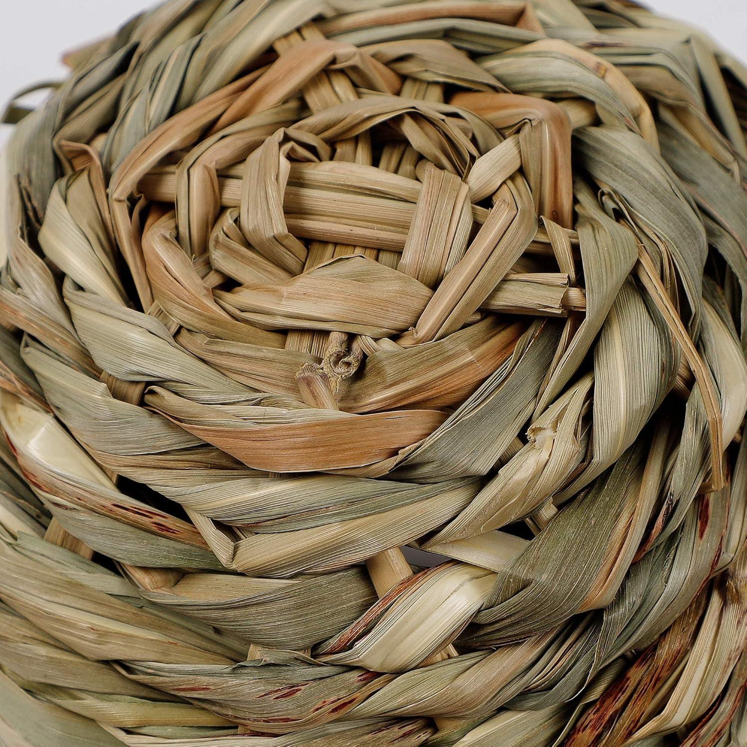 imagewinemana 4 Pack Hanging Bird Nest House for Outside Ball Shape Hand Woven Durable Sturdy Made of Natural Grass Perfect for Garden Patio Lawn Office Indoor4 Pack Hanging Hummingbird House