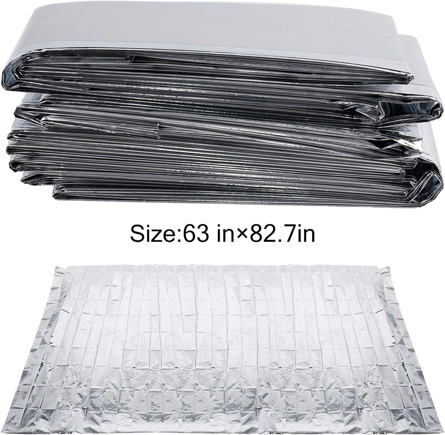 imagewinemana 6 Pack Large High Silver Reflective Mylar Film 83x 63 in High Reflectivity Keep Warm 100 Environmentally Safe Perfect for Plant Growth First Aid Marathon Camping Outdoor Survival
