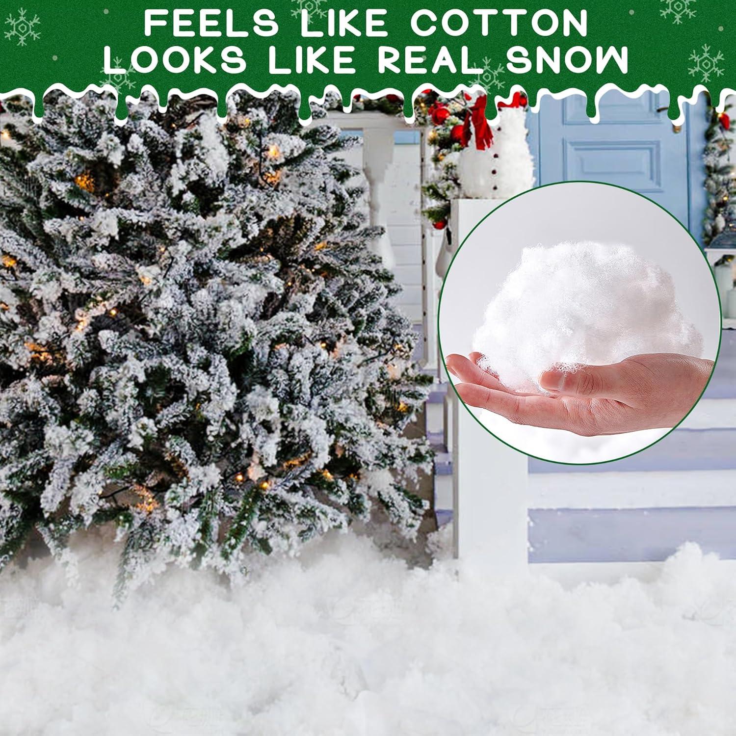 imagewinemana Christmas Fake Snow 3Piece Set Decorations Snow Blanket Roll Artificial Snowflakes Fluffy Snow for Christmas Village Houses Display Winter White Wonderland Kitchen Table Top Decor