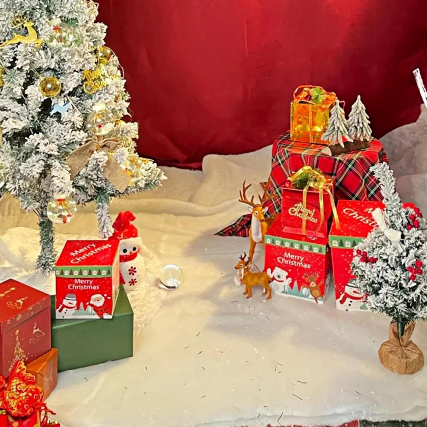 imagewinemana Christmas Snow Decorations 8x27 FT Fake Snow Blanket Roll for Xmas Village Tree Houses Scene Display White Winter Decor Artificial Snow for Indoor Table Runner Party Wonderland Accessories2