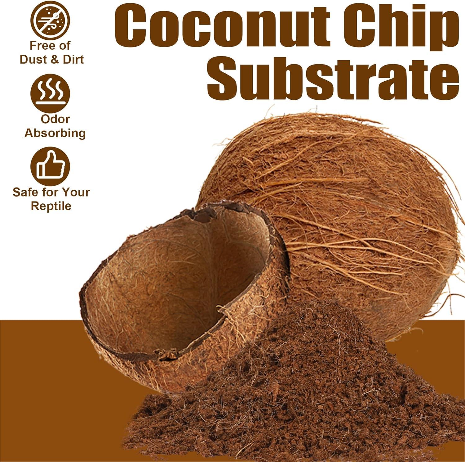 imagewinemana Coconut Fiber Substrate for Reptiles 10 Quart Coconut Bedding for Reptile Terrarium Tanks Tarantula Tortoises Lizards