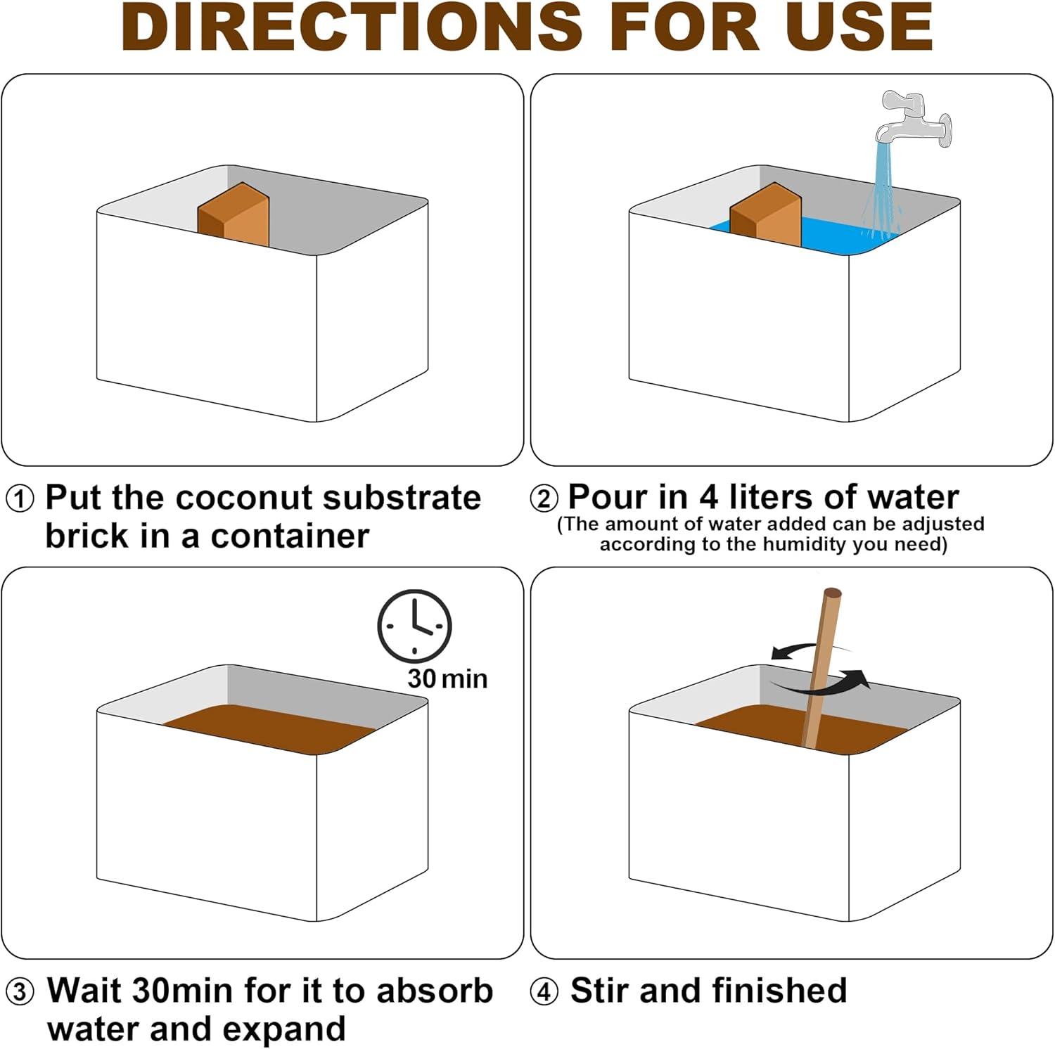 imagewinemana Coconut Fiber Substrate for Reptiles 10 Quart Coconut Bedding for Reptile Terrarium Tanks Tarantula Tortoises Lizards